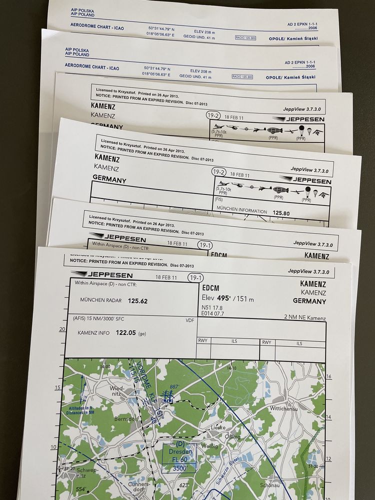 Lotniczy atlas Czech i Słowacji 2019 mapa