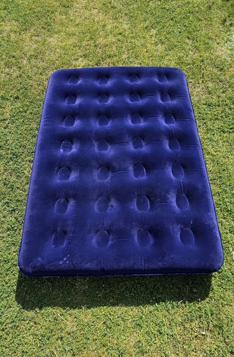 Materac 2 osobowy do spania pływania duzy niebieski pompowany ponton