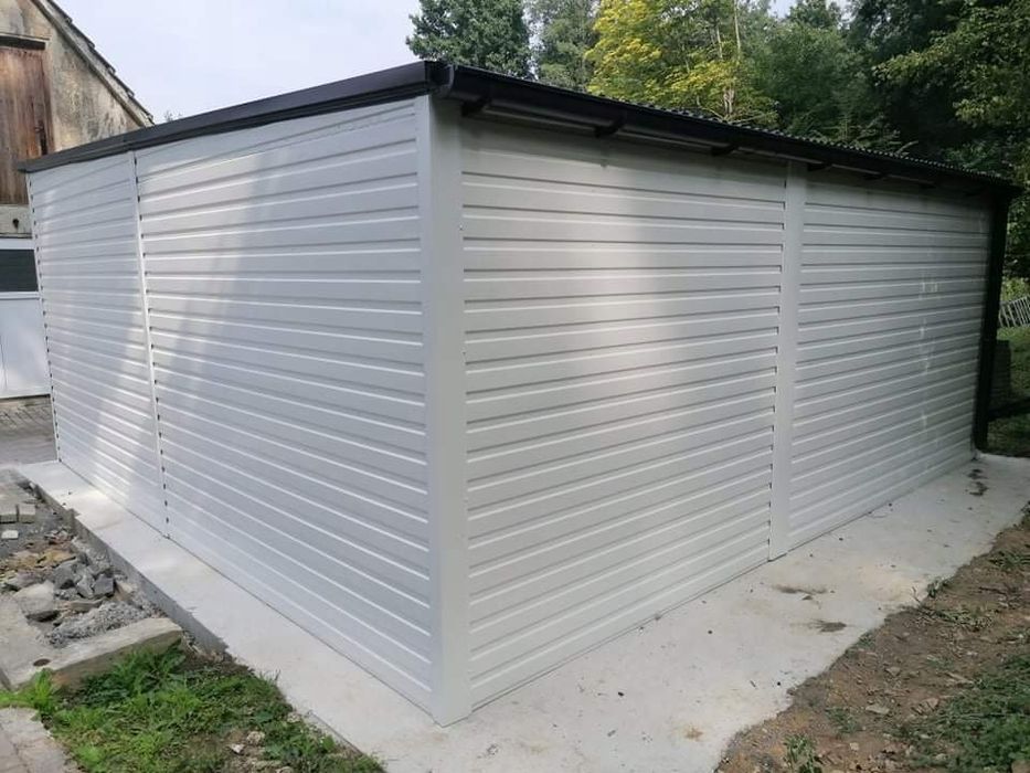 Garaż jednostanowiskowy 6x6 m - Dach jednospadowy, Brama uchylna autom