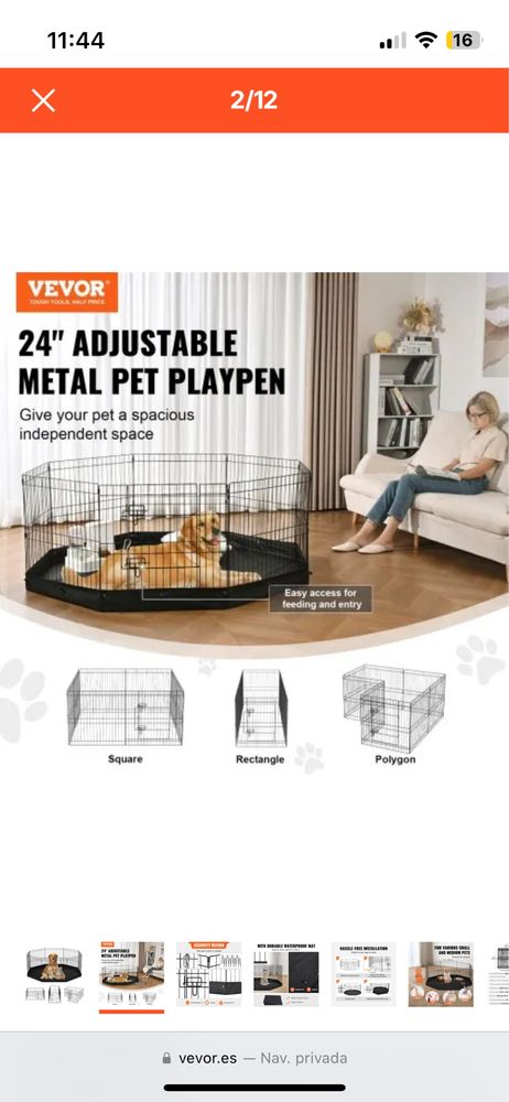 Parque para Cães VEVOR (Altura 61 cm) Novo!