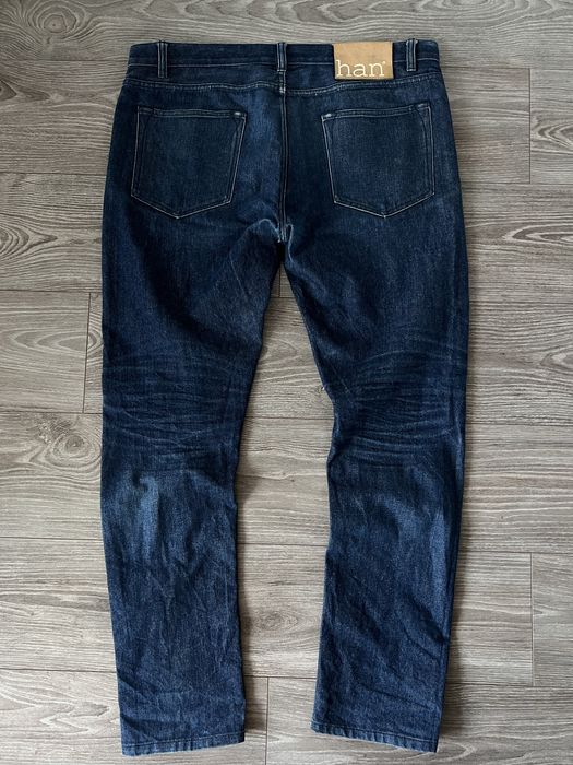 Jeansy Han Kjobenhavn of Denmark Japan Salvage Denim bawełna Slim Fit
