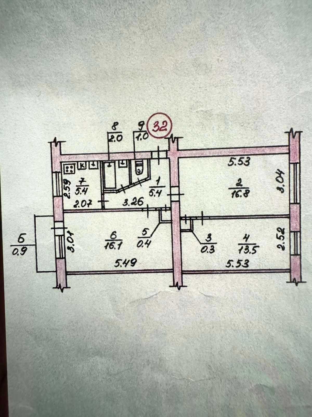 Продам 3к.квартиру. Лески.