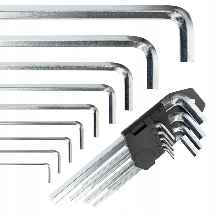 Klucze IMBUSOWE IMBUSY 1,5-10 mm 9el. ZESTAW KLUCZY 85-202mm Długie XL