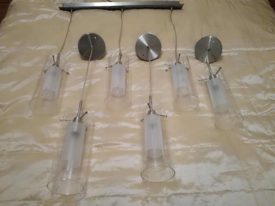 lampy żyrandol + 3 pojedyńcze zestaw nowoczesny