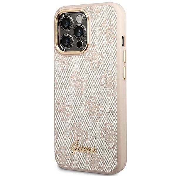 Etui Guess 4g Vintage Gold Logo na iPhone 14 Pro - różowe