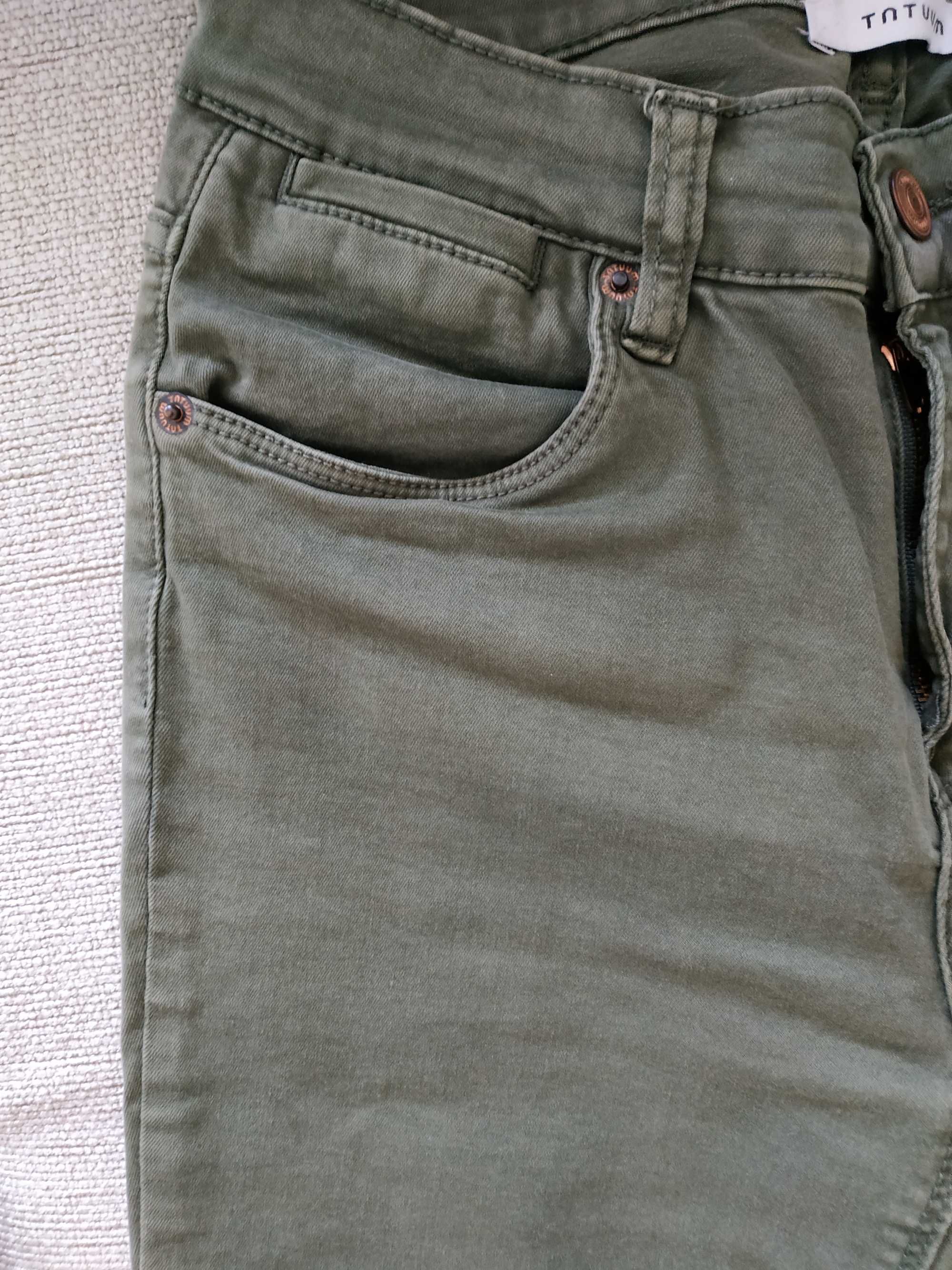 spodnie w kolorze khaki bawełna tauum rozmiar 34