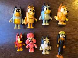 Bluey. Rodzina Bluey i Bingo. Figurki 8 szt. Bardzo dobry stan.