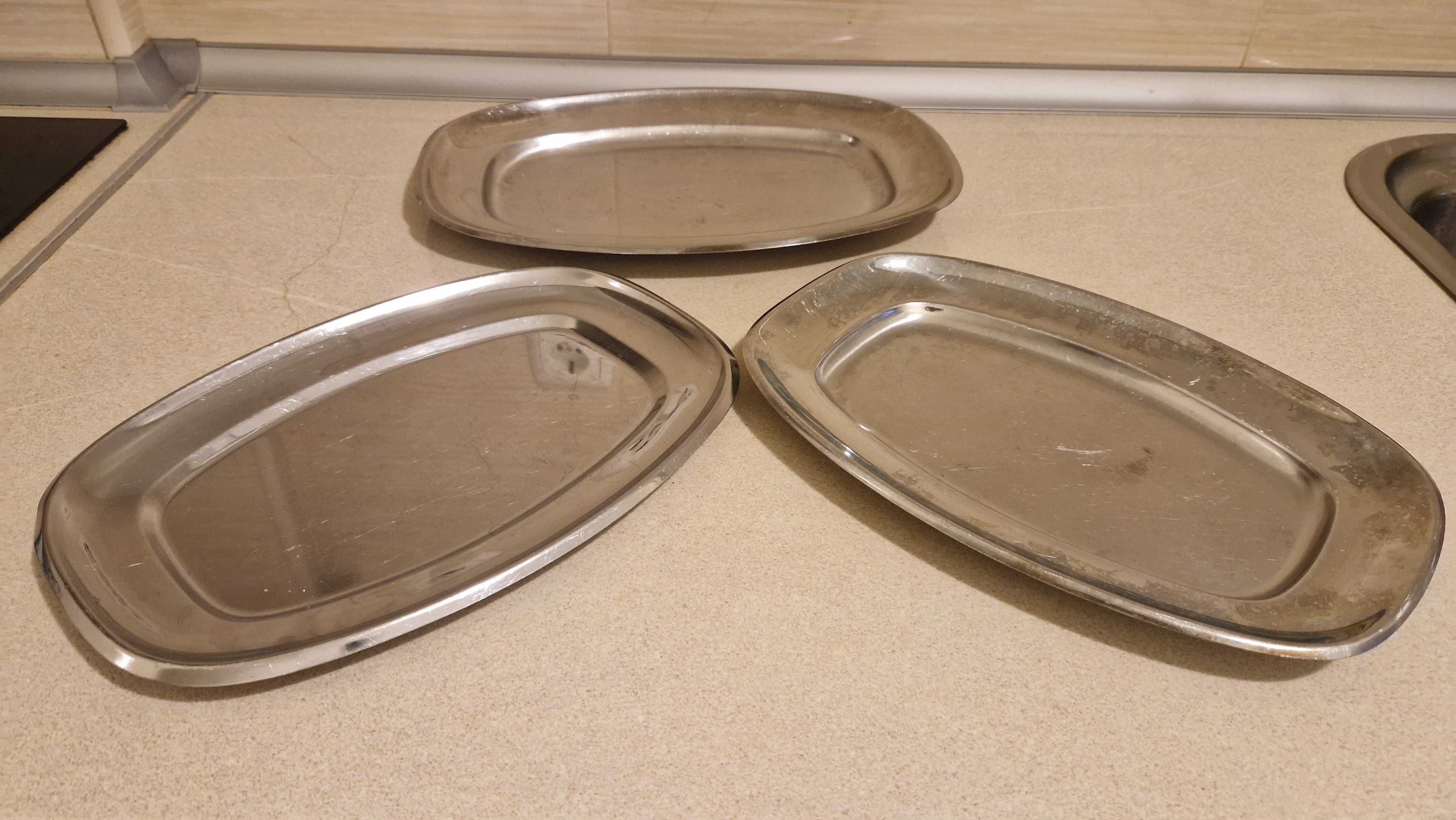 Conjunto de 3 travessas de servir em inox