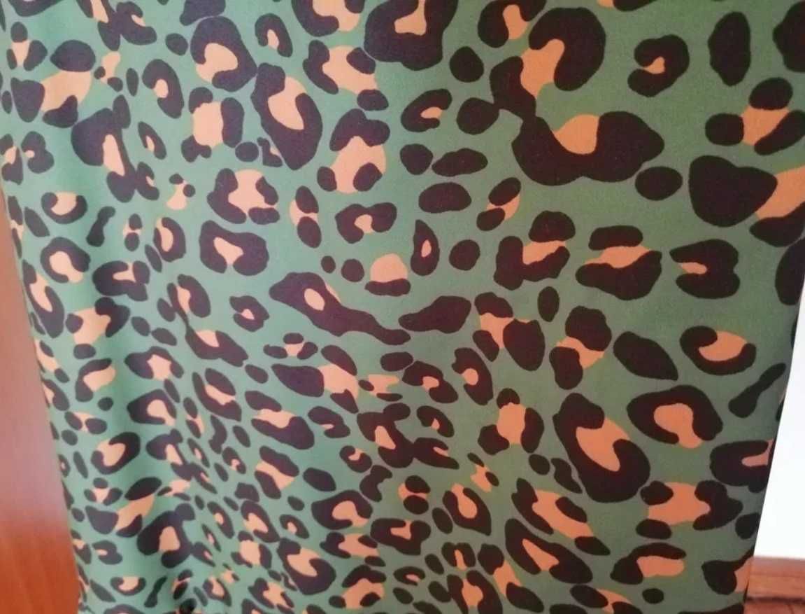 Vestido animal print leopardo verde - Tam S - NOVO
