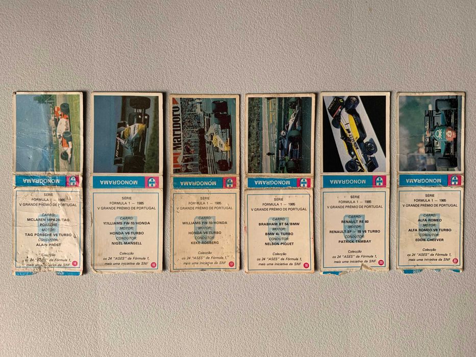 Conjunto de 6 Carteiras de Fósforos Antigas - Fórmula 1