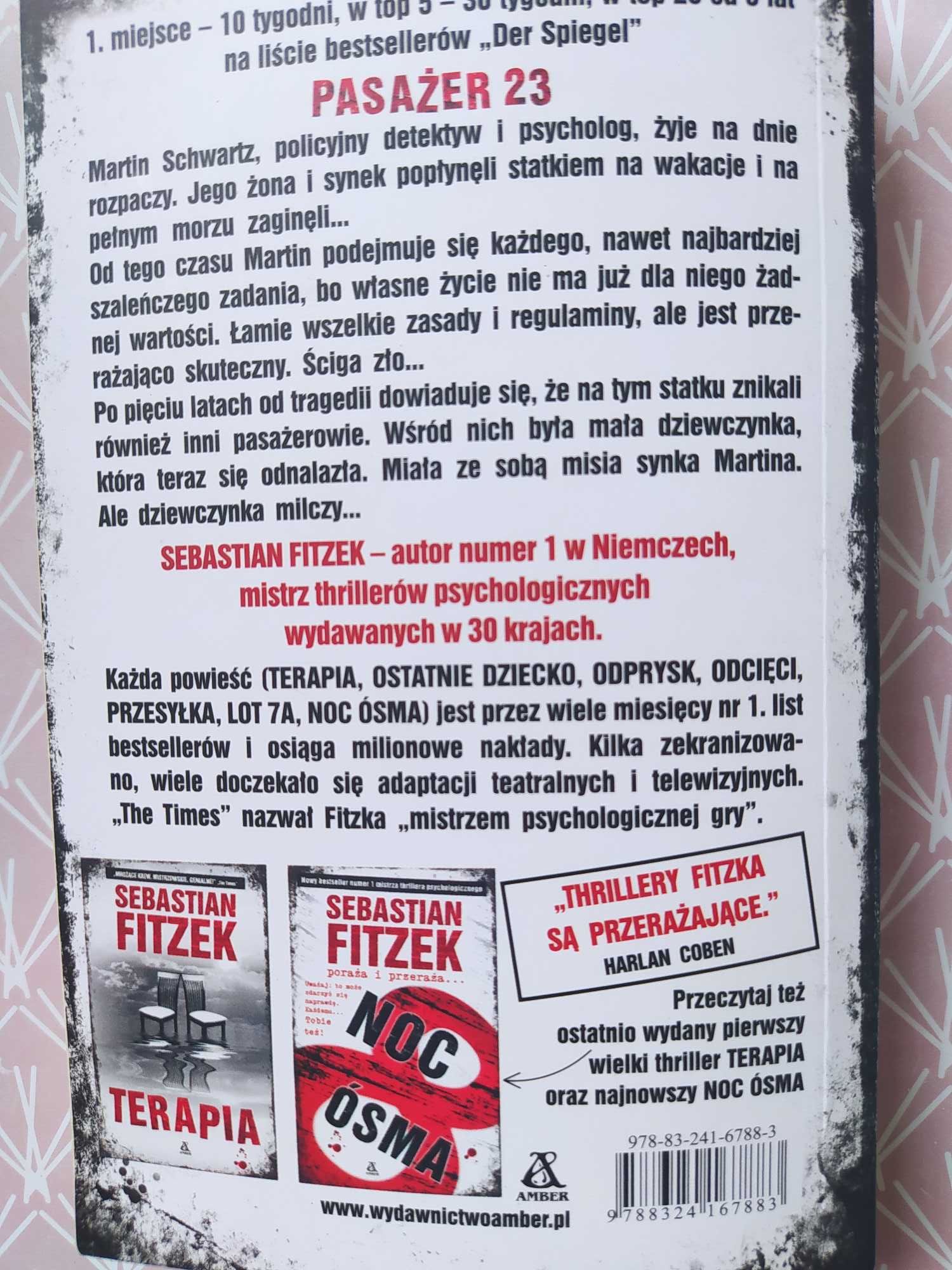 Thriller psychologiczny bestseller HIT Pasażer 23, Sebastian Fitzek