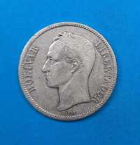 Wenezuela, 5 boliwarów 1935, dobry stan, srebro 0,900