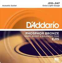 Struny do gitary akustycznej D'Addario 10-47 Phosphor Bronze EJ15