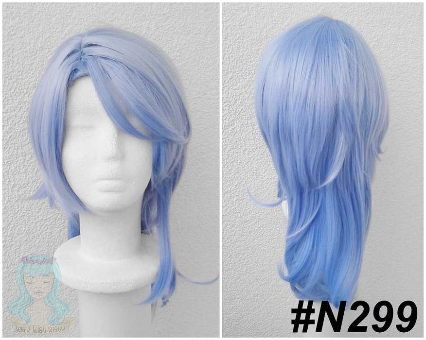 Ayato Genshin Impact niebieska błękitna peruka cosplay niebieski wig