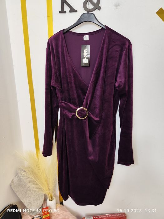 Synek ja , welur , nowa , śliwka , damska , plus size , 4xl ,