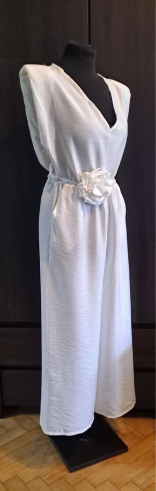 Kombinezon damski elegancki biały komunia chrzciny wesele XS,S,M,L