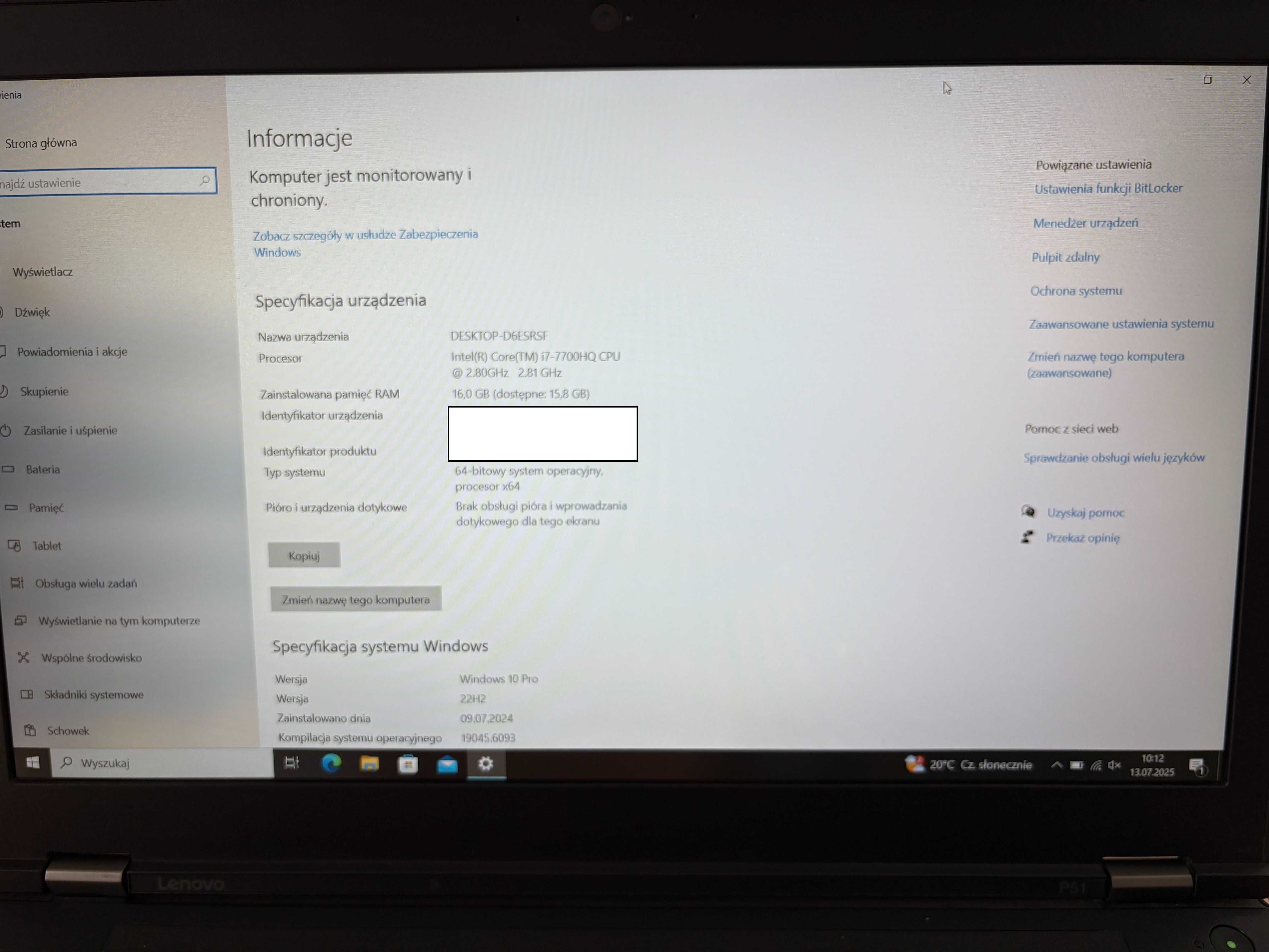 Thinkpad P51 i7-7700HQ | NVIDIA M1200 | 16GB RAM | 512 GB SSD | PL kla