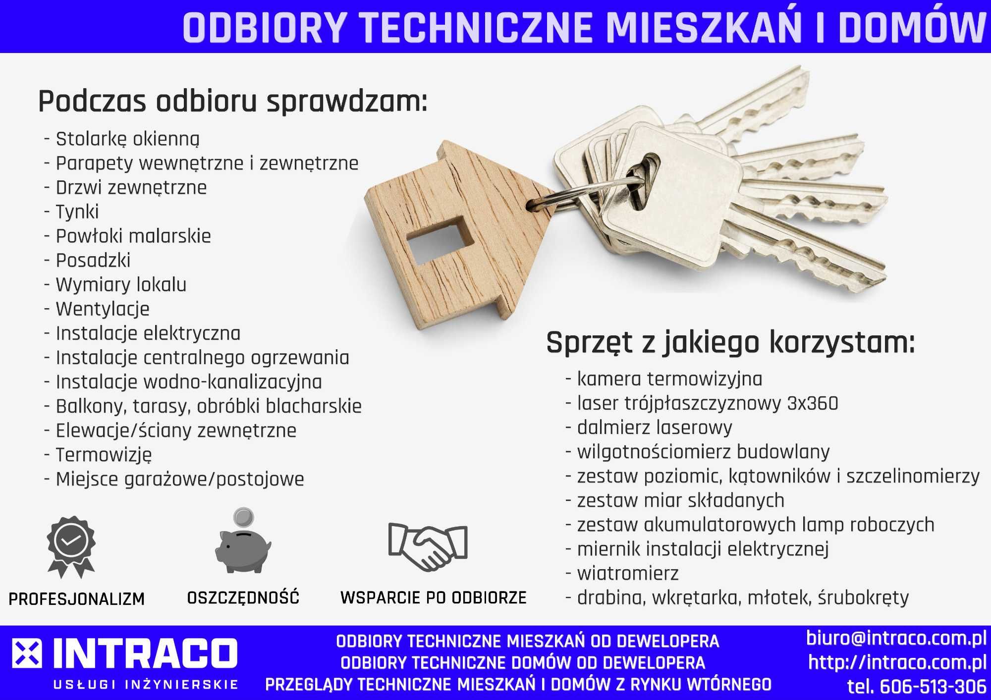 Odbiory mieszkań, odbiór techniczny, świadectwa energetyczne