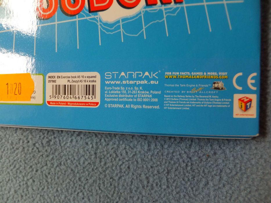 Zestaw trzech zeszytów THOMAS & FRIENDS A5/16K miękka okładka kratka