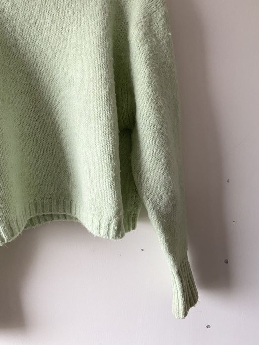 Zara miętowy sweter alpaka wełna