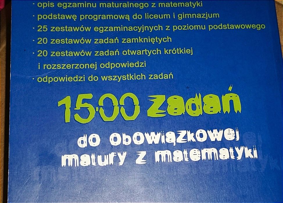 Testy maturalne z matematyki
W niektórych miejscach odpowiedzi pisane