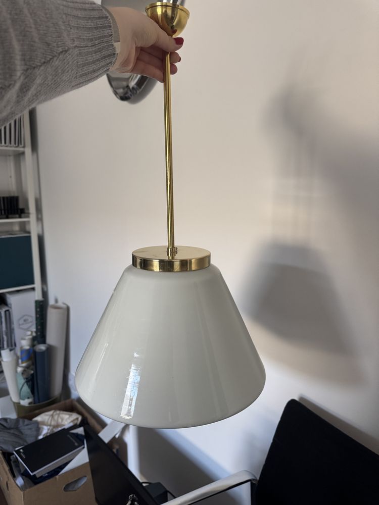 Lampa mosiężna vintage prl retro