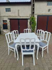 Komplet stół z krzesłami w stylu ludwikowskim