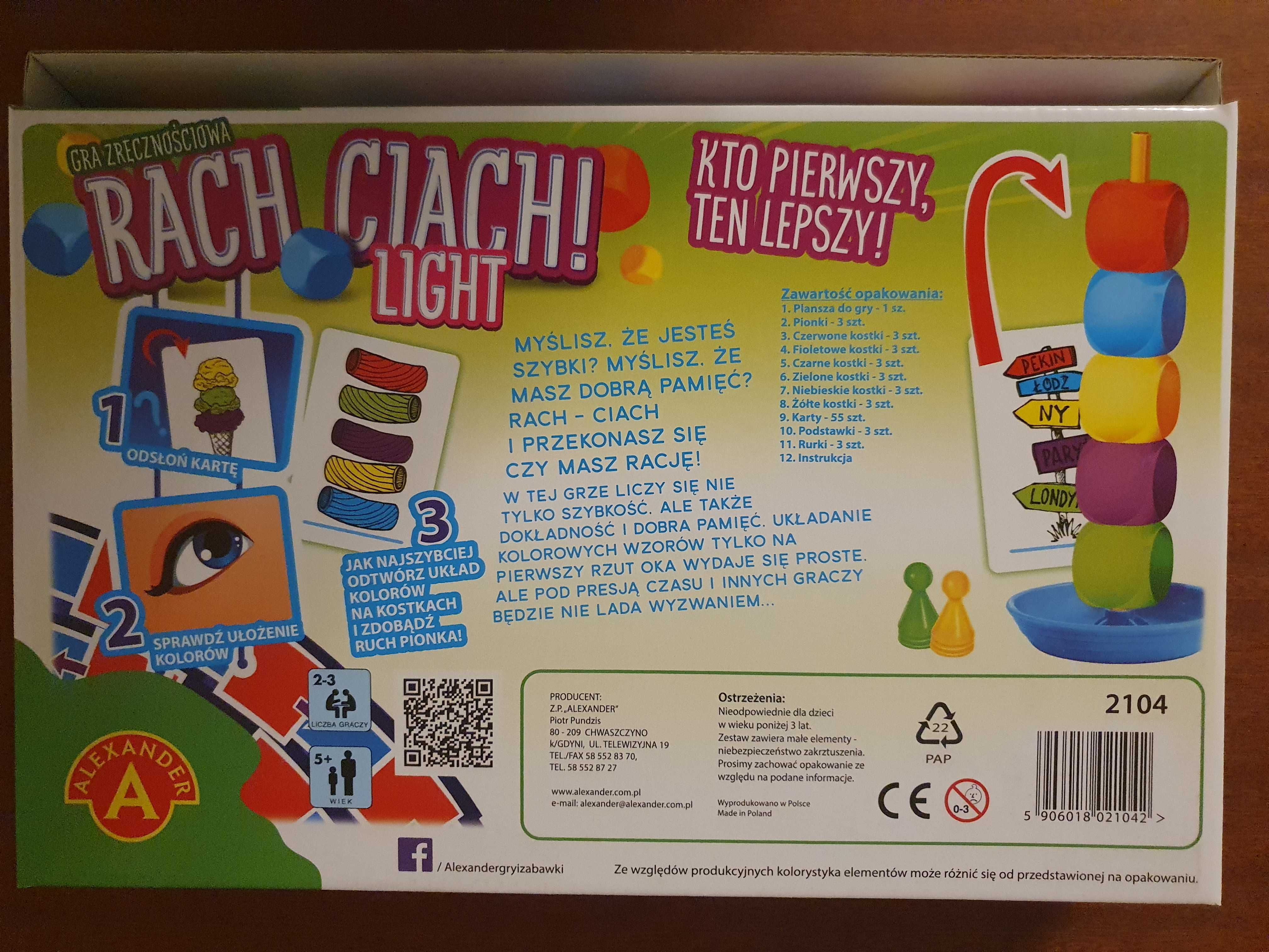 Gra RACH CIACH wersja light Aleksander, dla 5 plus