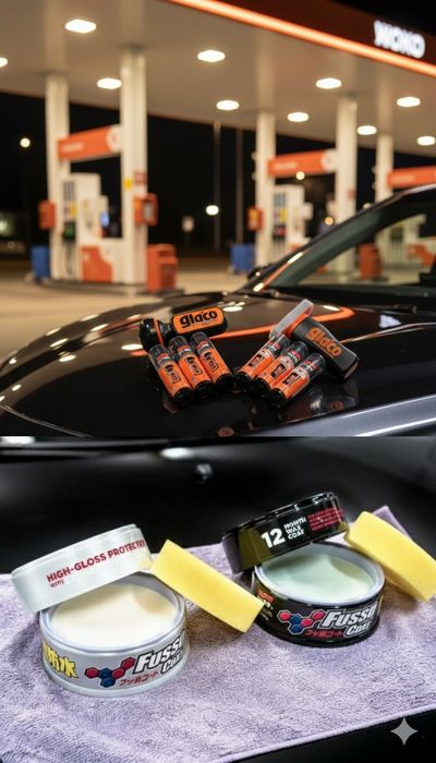 Комплект Soft99: Fusso Віск 40г + Glaco Антидощ 50мл + Очищувач