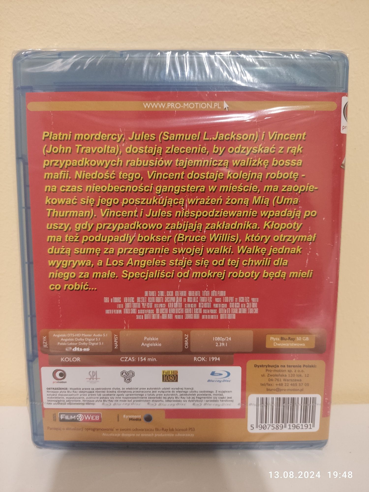 Pulp Fiction Blu ray lektor napisy PL NOWY Quentin Tarantino