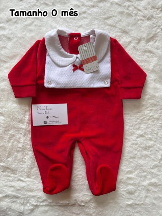 Babygrows veludo bebe 1 mes novos