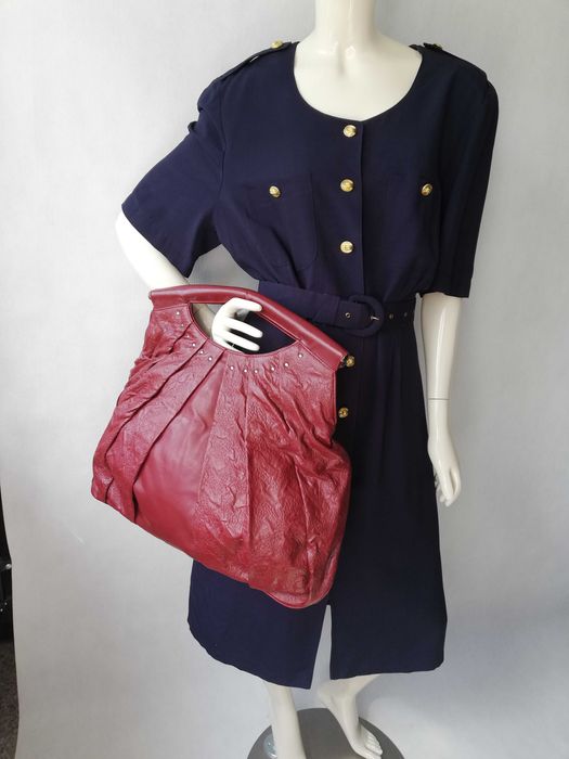 duży shoper  burgund ekoskóra