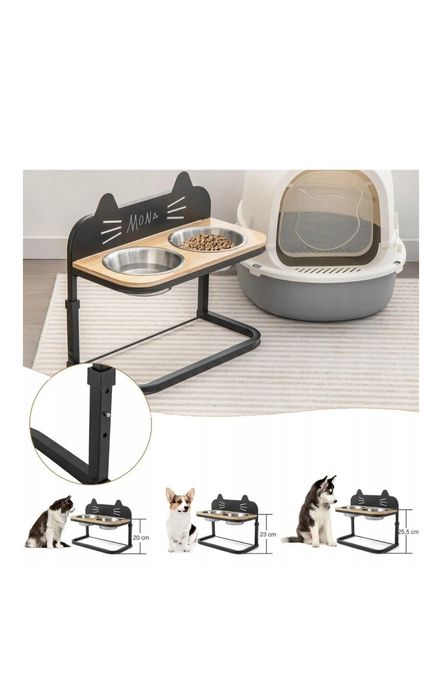 Miski na stojaku dla psa Miska dla psa zestaw 2x 0,7L