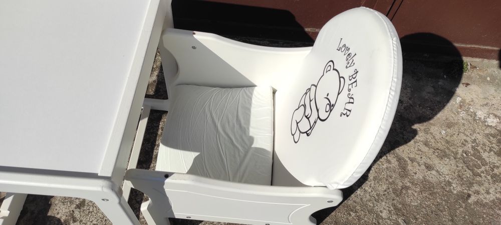 Krzesełko do karmienia - 2 funkcyjne. Stolik. Drewniane.