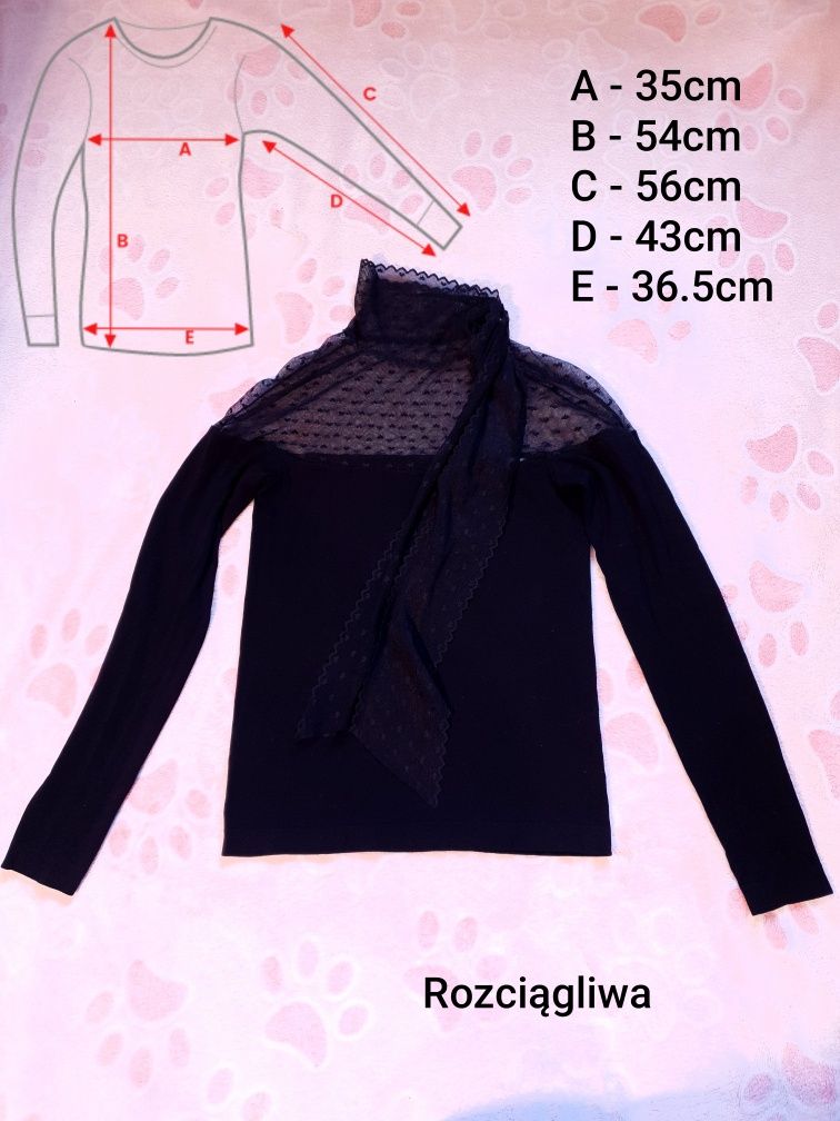Czarna bluzka mesh goth Y2K koronka