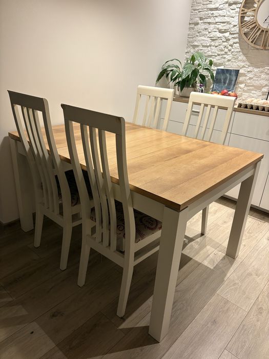 Stół drewniany krzesła 6 szt zestaw