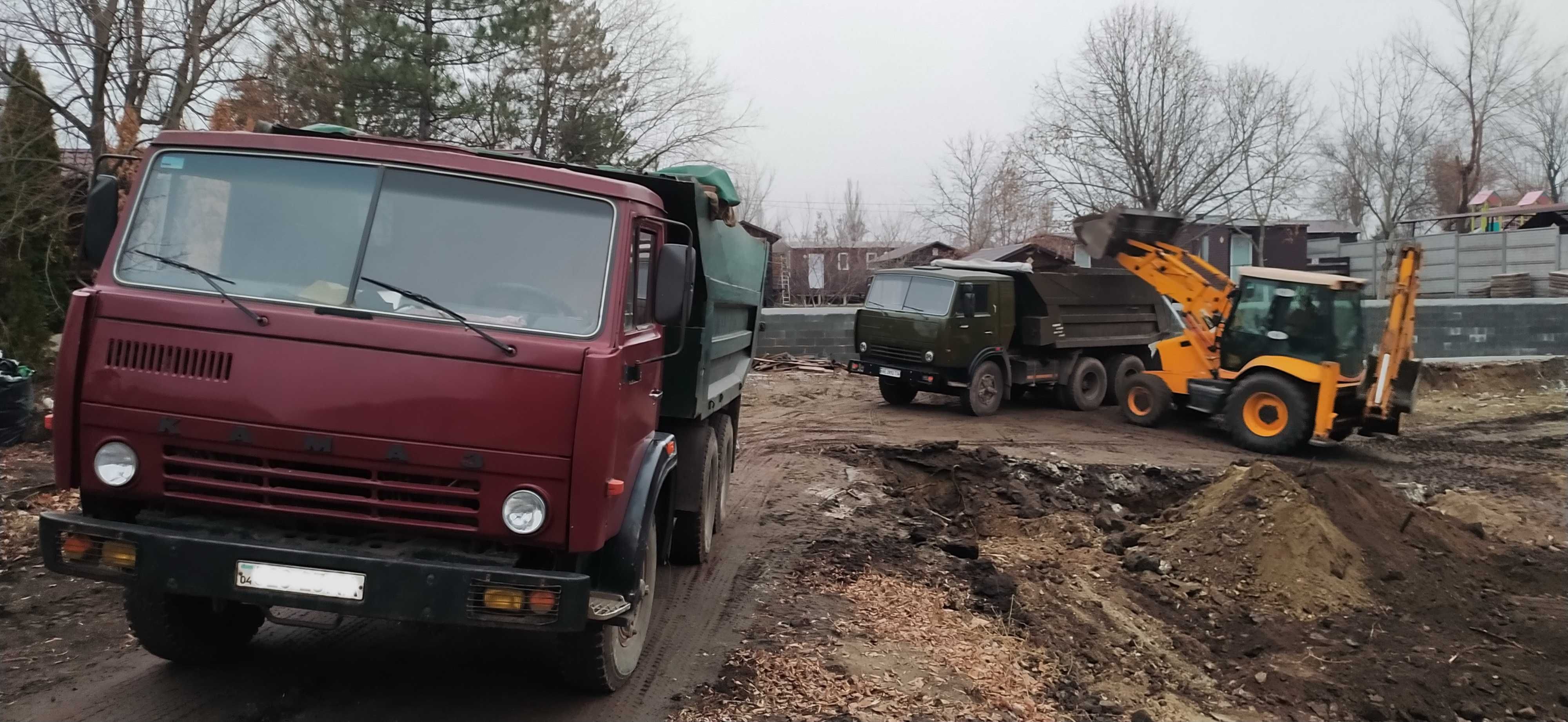 КАМАЗ-самоскид: пісок, щебінь, відсів, цегла, перегній, вивіз сміття.
