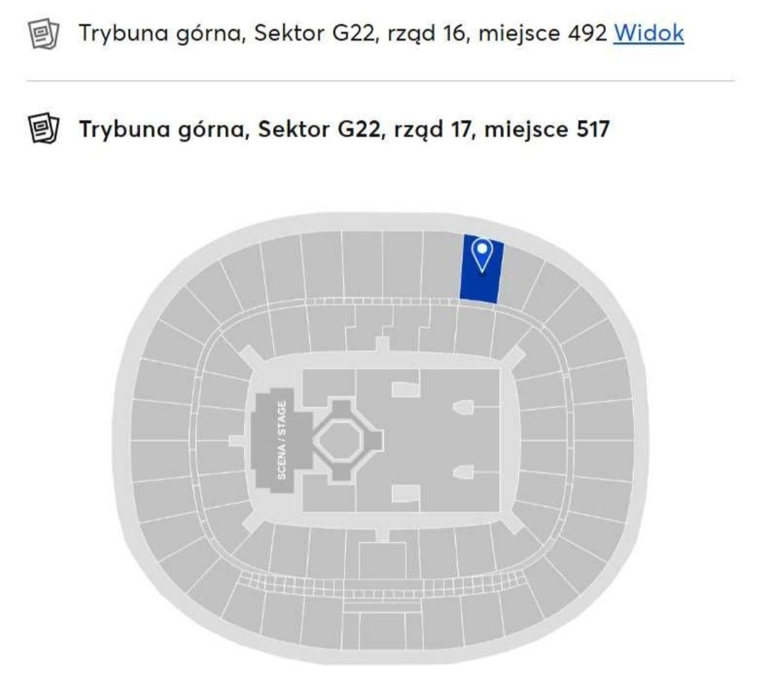 2x Bilety Koncert Kendrick Lamar i SZA - Warszawa 06.08.2025