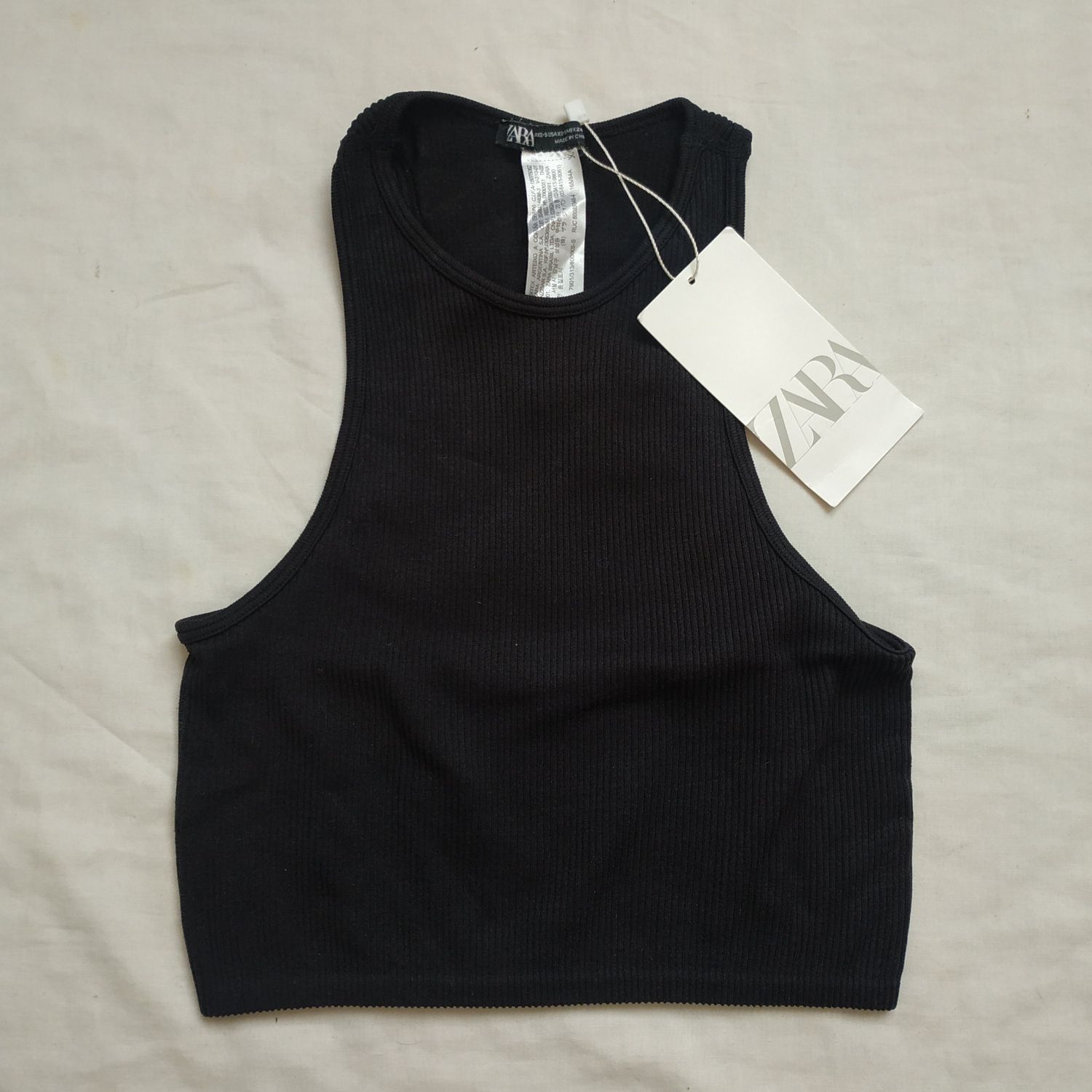 Кроп топ в рубчик,майка Зара,Zara