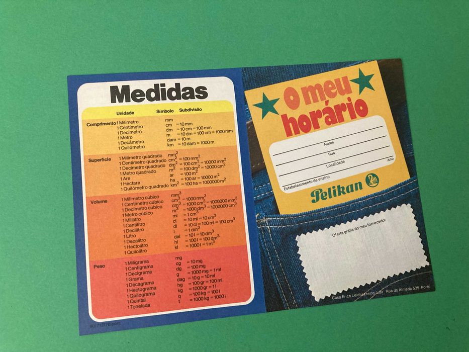 Horário Escolar da Pelikan Anos 80