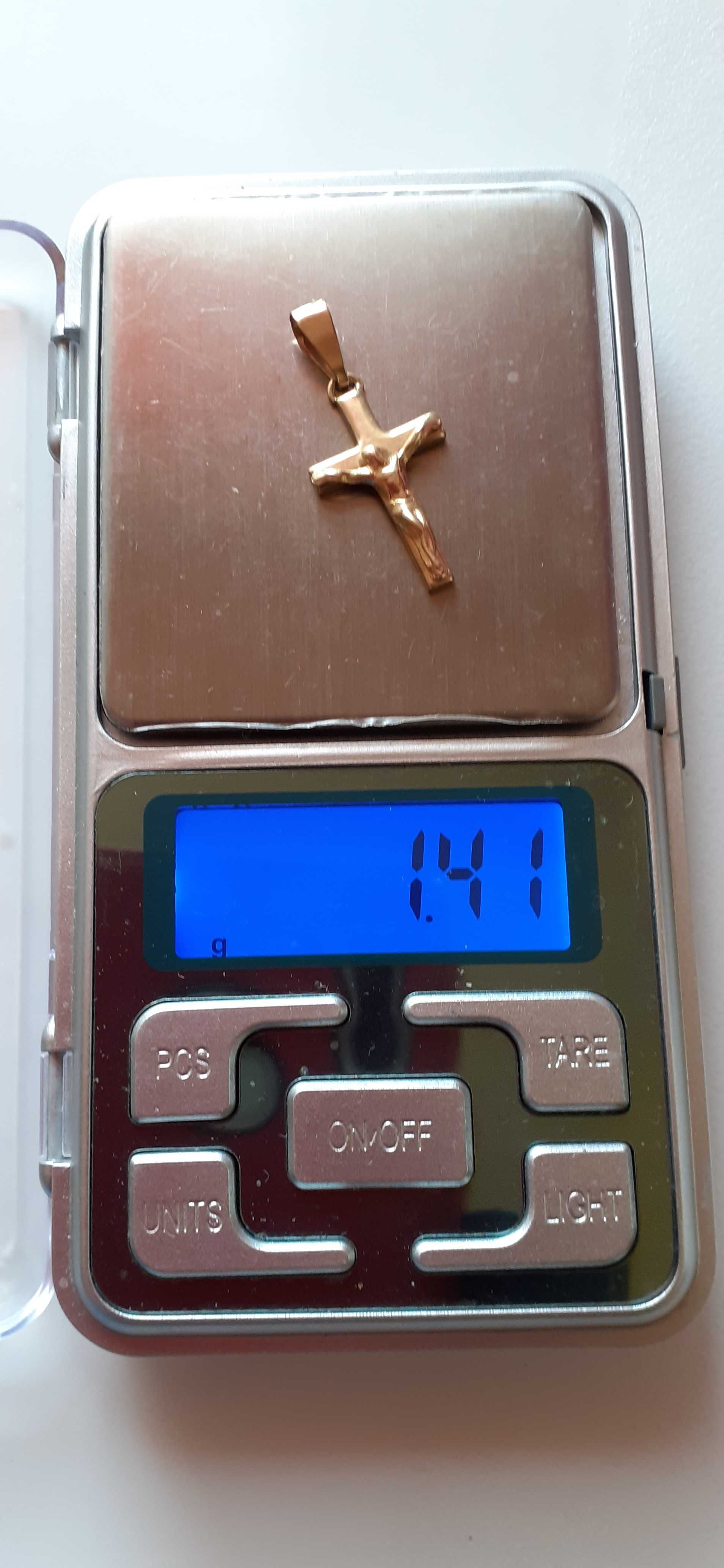 Krzyżyk-zawieszka złoto 585 sygnowany W-1,40 gram.