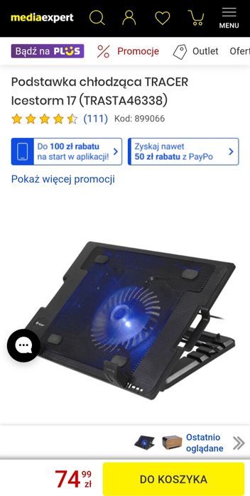 Podstawka chłodząca pod laptopa Tracer