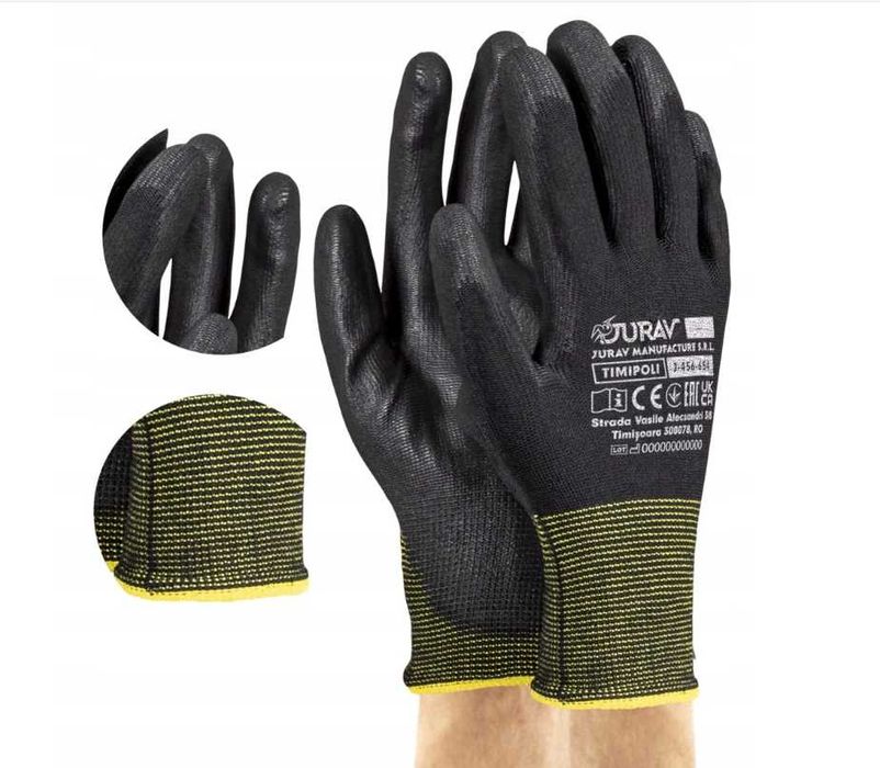 Rękawice Robocze Czarne J-TIMIPOLI_BB - 120 Par BOX 120 Par