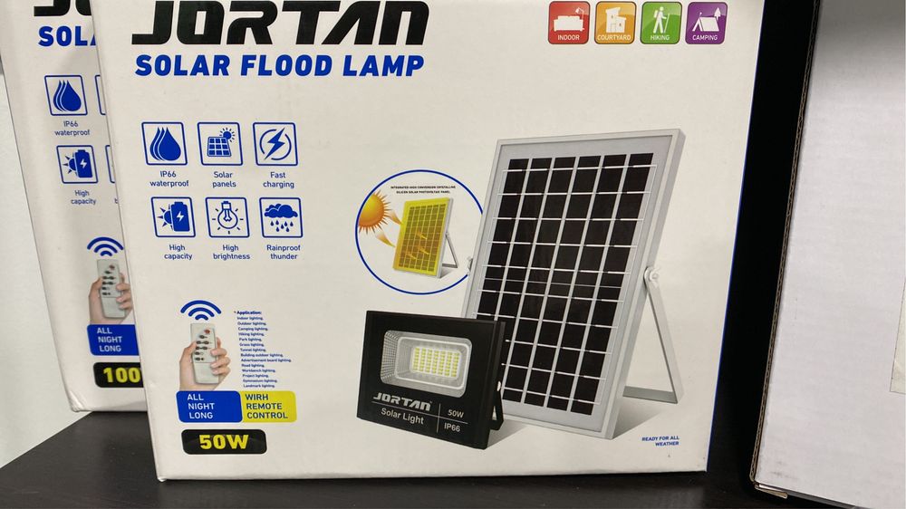 Holofote solar com bateria 50w - 100w