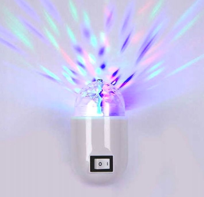 Lampka nocna Ideus biały rgb dyskoteka