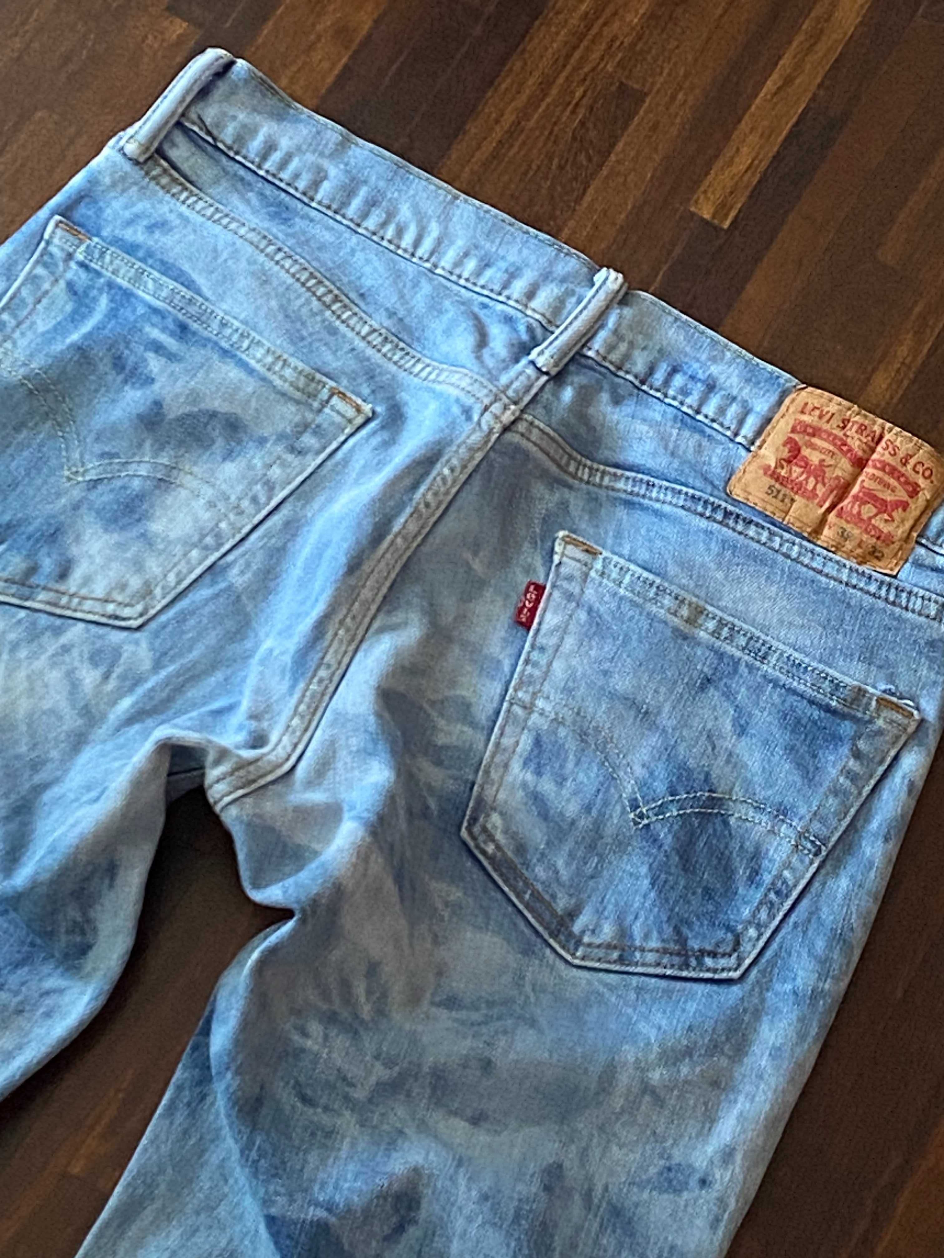 Levis 511 spodnie jeans pas 82 długość 101,5 destroyed unikat 33/32