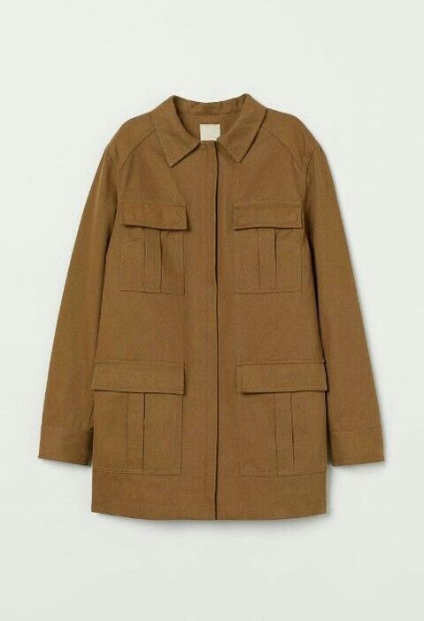 Котонова куртка H&M р. 34 джинсова хакі на блискавці