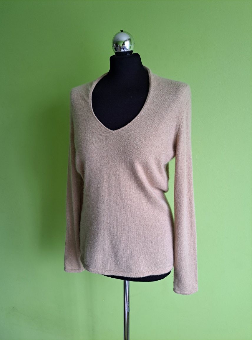 Sweter kaszmirowy camel 100% kaszmir S M