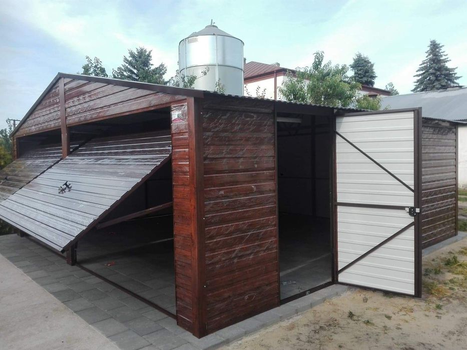 garaże blaszane, wiaty, hale,garaż 6x6 dwuspadowy
