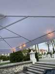 Parasol bialy kwadrat z girlandami 5x5